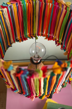 Colourful Fabric Knotted Stripe Lampshade