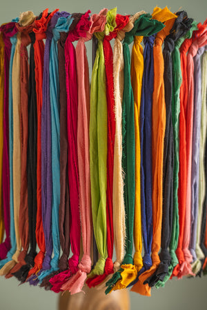 Colourful Fabric Knotted Stripe Lampshade