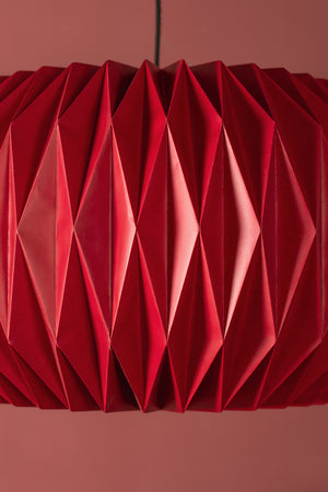 Savvy Red Sphere Pleated Paper Lampshade