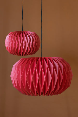 Savvy Red Sphere Pleated Paper Lampshade