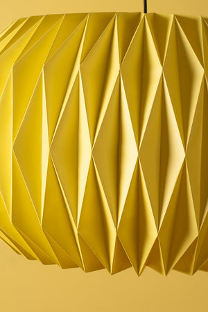 Yellow Pear Sphere Pleated Paper Lampshade