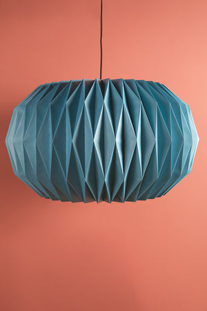 Milky Blue Sphere Pleated Paper Lampshade