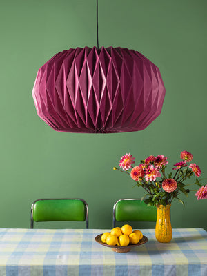 Mellow Mauve Sphere Pleated Paper Lampshade