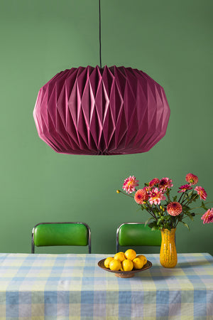 Mellow Mauve Sphere Pleated Paper Lampshade