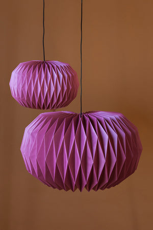 Mellow Mauve Sphere Pleated Paper Lampshade