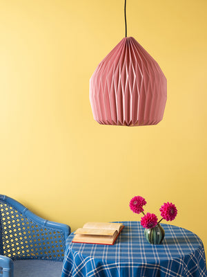 Cameo Pink Dome Pleated Paper Lampshade