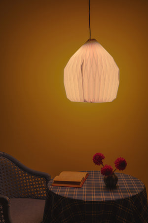 Cameo Pink Dome Pleated Paper Lampshade