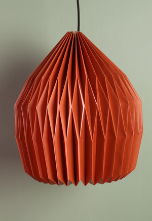 Rust Red Dome Pleated Paper Lampshade