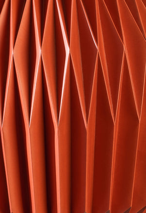 Rust Red Dome Pleated Paper Lampshade