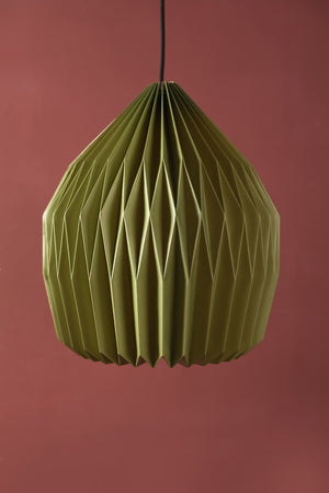 Epsom Green Dome Pleated Paper Lampshade