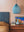 Milky Blue Dome Pleated Paper Lampshade