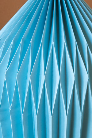 Milky Blue Dome Pleated Paper Lampshade
