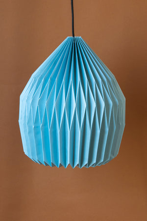 Milky Blue Dome Pleated Paper Lampshade