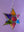Multi Coloured Iron & Glass Hanging Star Lantern