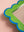 Green & Blue Scalloped Small Wall Mirror (Seconds)