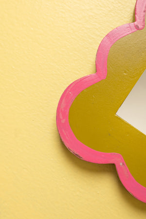 Olive & Plum Scalloped Small Wall Mirror (Seconds)