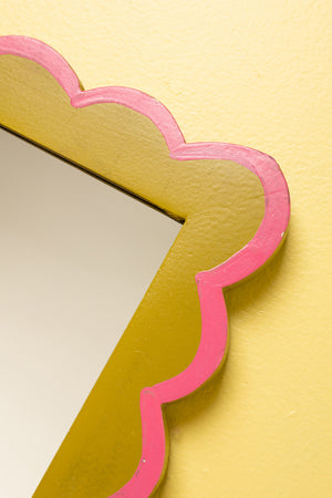Olive & Plum Scalloped Small Wall Mirror (Seconds)