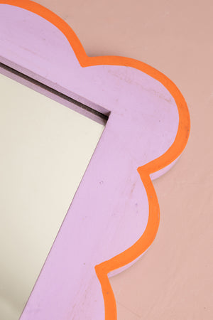 Lilac & Orange Scalloped Medium Wall Mirror (Seconds)