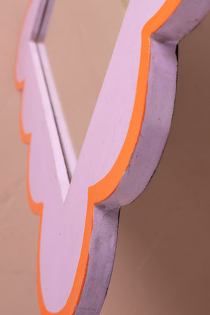 Lilac & Orange Scalloped Medium Wall Mirror (Seconds)