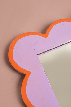 Lilac & Orange Scalloped Medium Wall Mirror (Seconds)