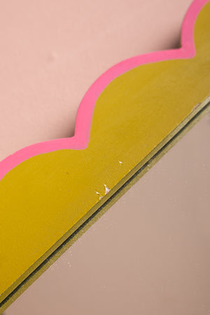 Olive & Plum Scalloped Medium Wall Mirror (Seconds)