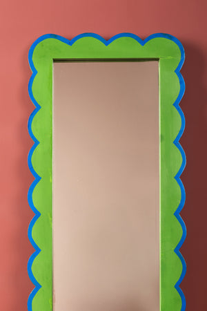 Green & Blue Scalloped Full Length Mirror (Seconds)