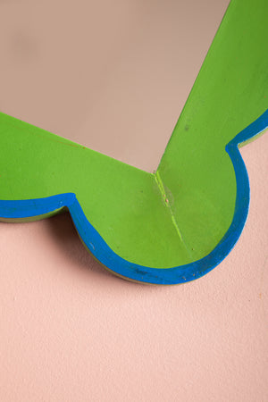 Green & Blue Scalloped Full Length Mirror (Seconds)