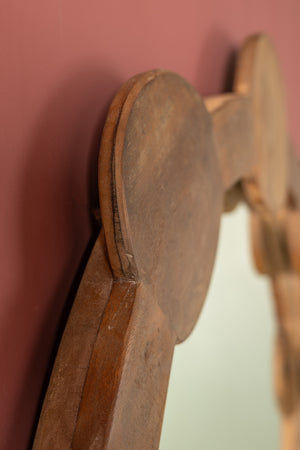 Round Wooden Chaklota Wall Mirror