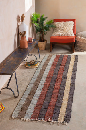 Hygge Tones Striped Recycled Runner Rug