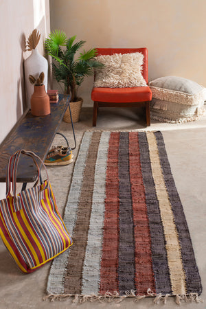 Hygge Tones Striped Recycled Runner Rug