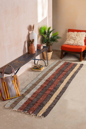 Hygge Tones Striped Recycled Runner Rug
