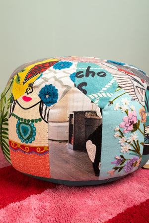 Seconds Patchwork Embroidery Pouffe