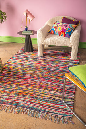 Recycled Multi-Coloured Large Rag Rug