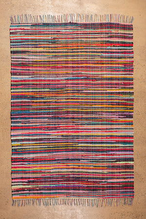 Recycled Multi-Coloured Large Rag Rug