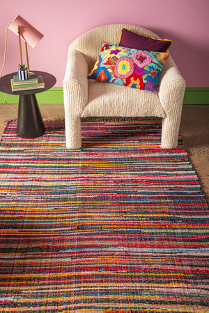 Recycled Multi-Coloured Large Rag Rug