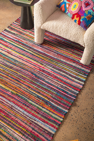 Recycled Multi-Coloured Large Rag Rug