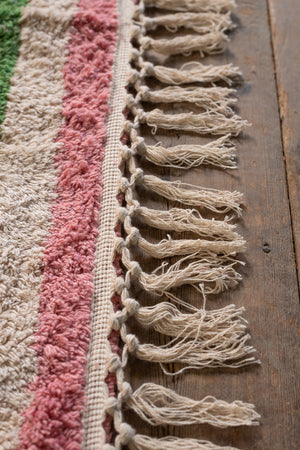 Lizzie Pink & Red Chequered Recycled Cotton Large Rug