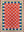 Green, blue, pink and red chequered tufted rug