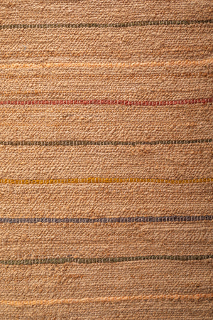 Jute Runner Rug with Muted Colour Stripes