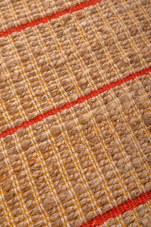 Jute & Orange Stripe Runner Rug