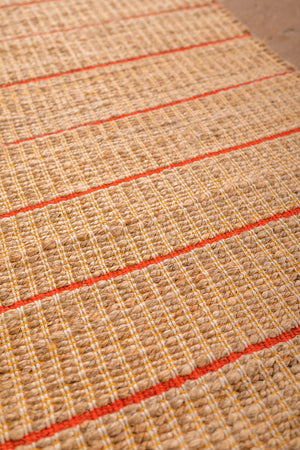 Jute & Orange Stripe Runner Rug