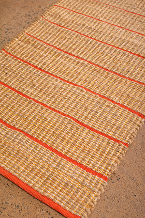 Jute & Orange Stripe Runner Rug