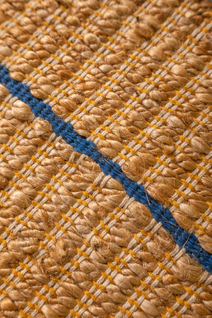 Jute & Blue Tones Striped Runner Rug