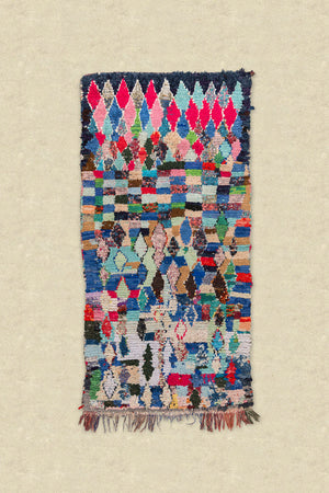 Vintage Moroccan Boucherouite Rug - (03)