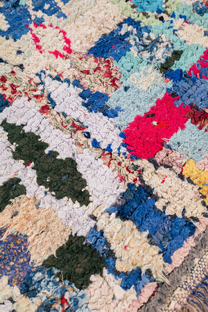Vintage Moroccan Boucherouite Rug - (03)