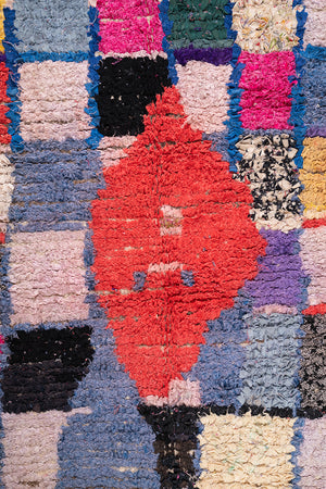 Vintage Moroccan Boucherouite Checkered Rug - (04)