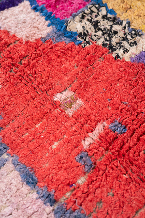 Vintage Moroccan Boucherouite Checkered Rug - (04)