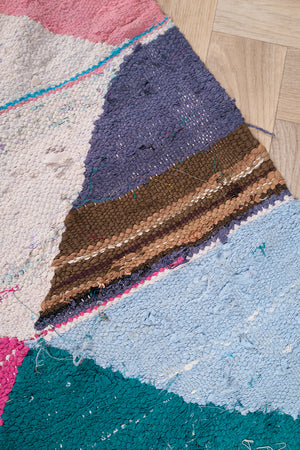 Vintage Moroccan Flat Weave Boucherouite Rug - (31)