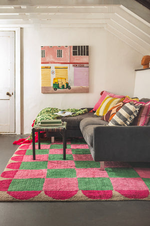 Folly Check & Scallop Recycled Cotton Rug