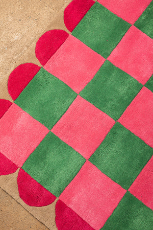 Folly Check & Scallop Recycled Area Rug
